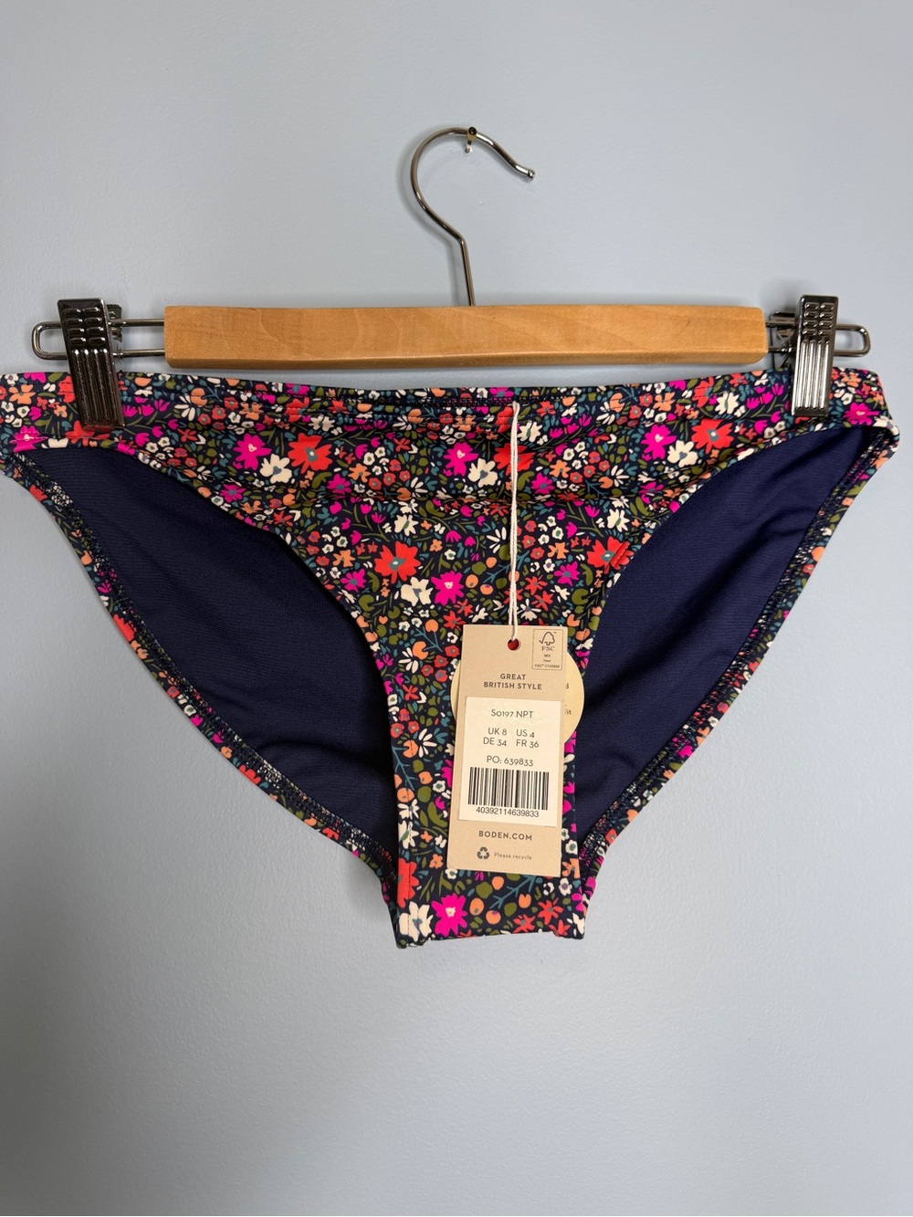 Boden Floral Bikini Bottoms - Navy Multi